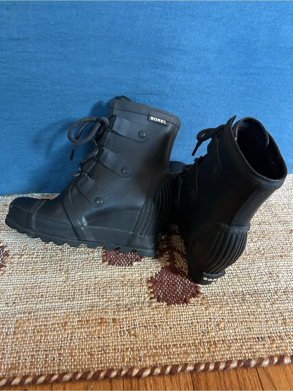 Sorel Black Lace-Up Waterproof Ankle Boots
